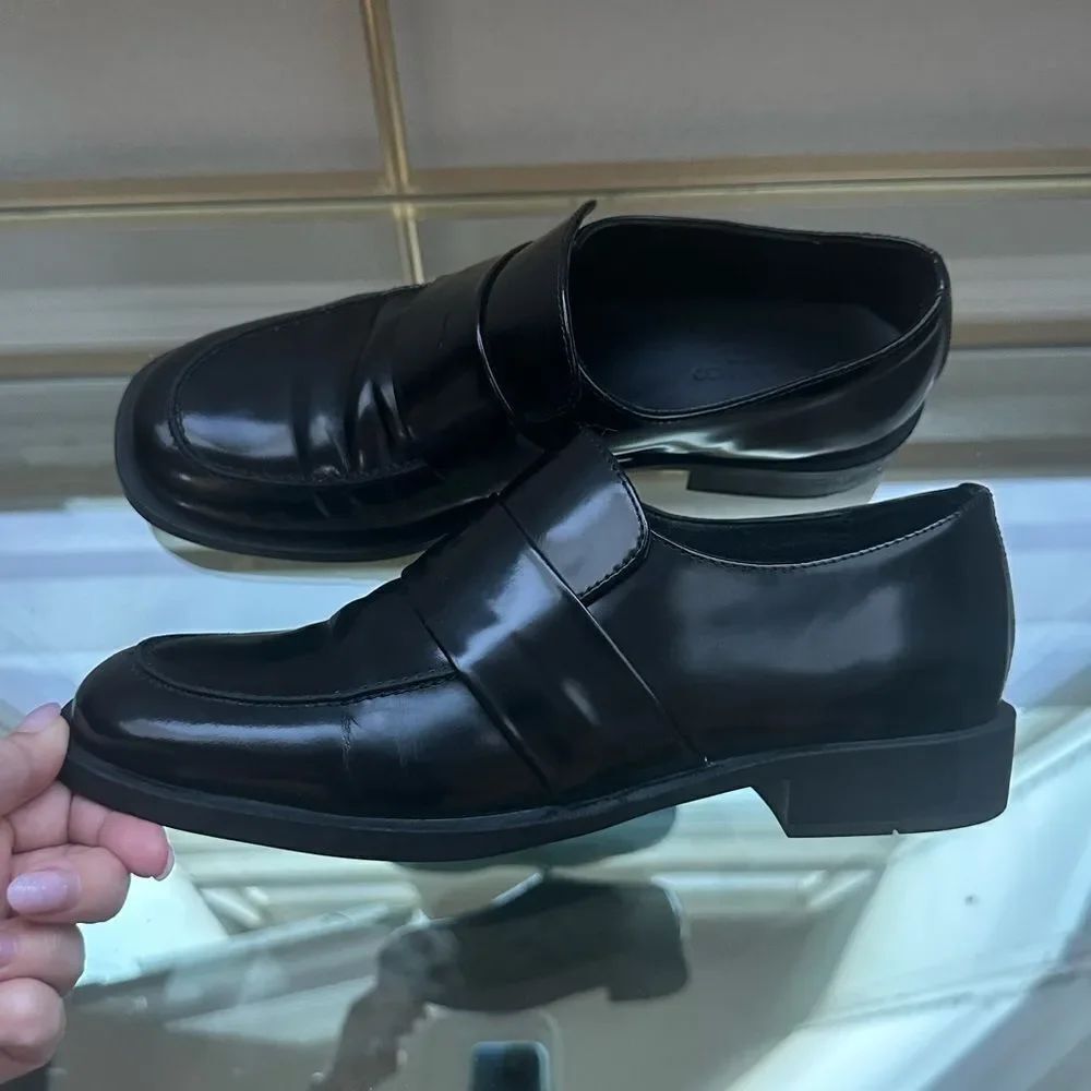 Tony Bianco Black Loafers, Size 7